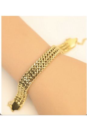 دستبند استیل (فولاد) طلائی زنانه روکش طلا EYEM STORE - کد 738235503