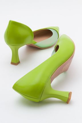 کفش پاشنه بلند کلاسیک سبز زنانه پلی اورتان پاشنه نازک پاشنه متوسط ( 5 - 9 cm ) کد 737912520