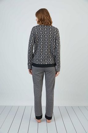 ست لباس راحتی سایز بزرگ سرمه ای زنانه Sevim - کد 451391016