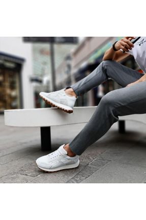 کفش کژوال سفید مردانه چرم طبیعی پاشنه کوتاه ( 4 - 1 cm ) پاشنه ساده کد 738559503