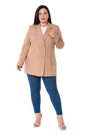 کت سایز بزرگ قهوه ای زنانه پلی استر DISENTIS MODEST - کد 738852210