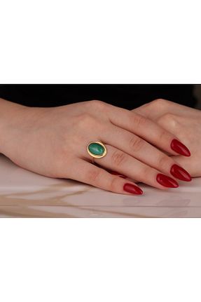 انگشتر نقره سبز زنانه عقیق Akgül Silver - کد 739175959