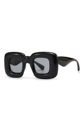 عینک آفتابی مشکی زنانه 40 UV400 پلاستیک مات مستطیل کد 739432960