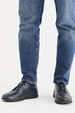 کفش کژوال سرمه ای مردانه پاشنه کوتاه ( 4 - 1 cm ) پاشنه ساده کد 683563495