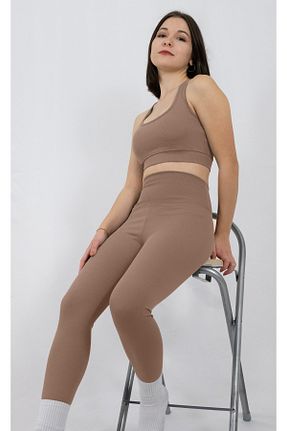 ست بالاتنه و پائین تنه قهوه ای زنانه بافتنی TASTORE - کد 739673935