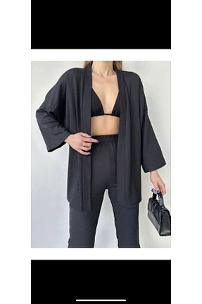ست بالاتنه و پائین تنه مشکی زنانه بافتنی ModaDa - کد 740521327