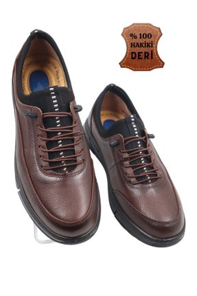 کفش کژوال قهوه ای مردانه چرم طبیعی پاشنه کوتاه ( 4 - 1 cm ) پاشنه ساده کد 738848892
