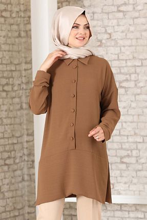 ست بالاتنه و پائین تنه حجاب قهوه ای زنانه رگولار Fashion Showcase - کد 739476963