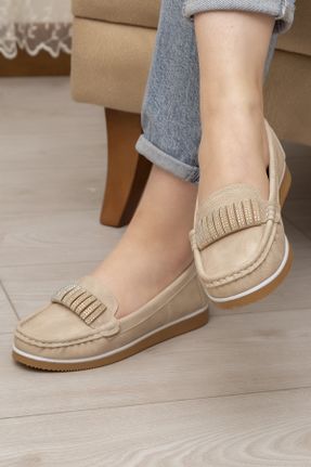 کفش کلاسیک بژ زنانه پلی اورتان پاشنه کوتاه ( 4 - 1 cm ) پاشنه پر کد 739478531