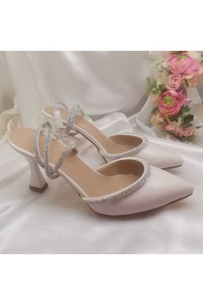 کفش مجلسی سفید زنانه چرم مصنوعی پاشنه متوسط ( 5 - 9 cm ) پاشنه ضخیم کد 286321601