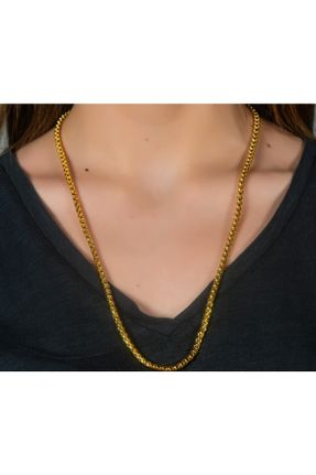 گردنبند جواهر زرد زنانه روکش طلا کد 740124052