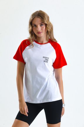 تی شرت سفید زنانه رگولار یقه گرد تکی پوشاک ورزشی کد 713872382