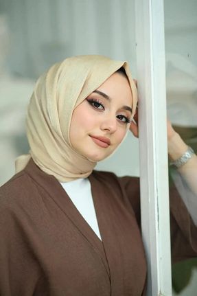 شال بژ زنانه پلی استر کد 739412526