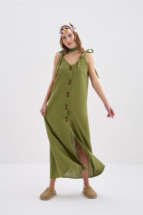 لباس سبز زنانه بافتنی پنبه (نخی) کد 739590795