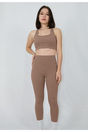 ست بالاتنه و پائین تنه قهوه ای زنانه بافتنی TASTORE - کد 739673935