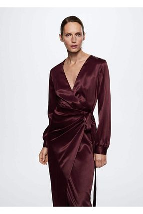 لباس زرشکی زنانه بافتنی MANGO - کد 356289983