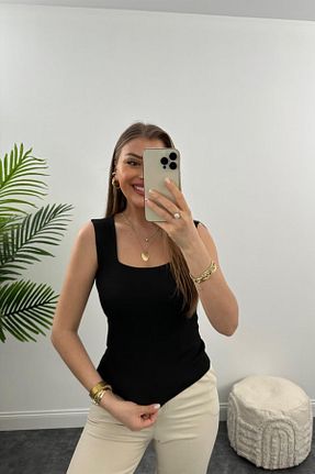 بلوز مشکی زنانه ساده HARMONY GLOBAL - کد 740357205