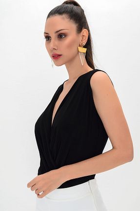 بلوز مشکی زنانه ساده Laranor - کد 6397486