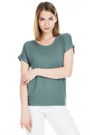 تیشرت سبز زنانه یقه دوچرخه ONLY - کد 6635180