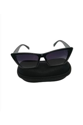 عینک آفتابی مشکی زنانه 55 UV400 پلاستیک سایه روشن هندسی کد 674128668