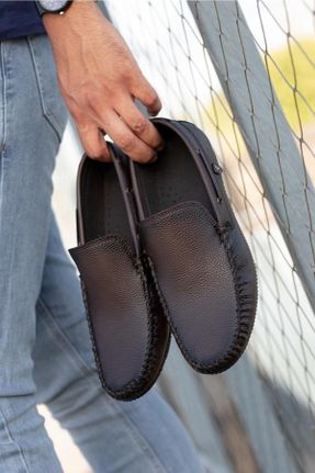 کفش کژوال قهوه ای مردانه چرم مصنوعی پاشنه کوتاه ( 4 - 1 cm ) پاشنه ساده کد 319495077