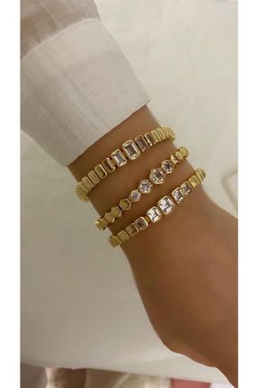 دستبند استیل طلائی زنانه فولاد ( استیل ) کد 741180844