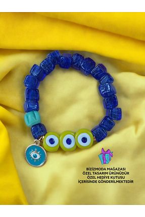 دستبند جواهر سرمه ای زنانه منجق bizizmoda - کد 741535831