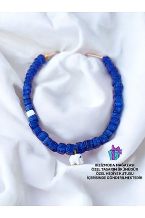 گردنبند جواهر سرمه ای زنانه شیشه bizizmoda - کد 741568565
