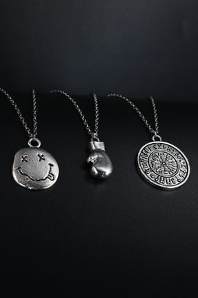 گردنبند جواهر زنانه روکش نقره Dukkanka - کد 175501199