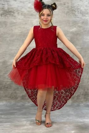 لباس قرمز بچه گانه بافتنی دانتل رگولار کد 742027320