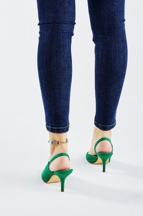 کفش پاشنه بلند کلاسیک سبز زنانه چرم پاشنه نازک پاشنه متوسط ( 5 - 9 cm ) کد 740918713