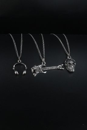 گردنبند جواهر مردانه روکش نقره Dukkanka - کد 363716771