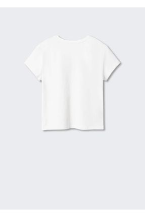 تی شرت سفید بچه گانه رگولار یقه گرد کد 741612161