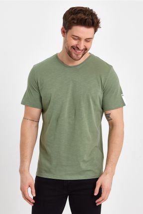 تی شرت سبز مردانه رگولار یقه گرد کد 688637072