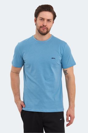 تی شرت آبی مردانه رگولار یقه گرد تکی کد 741691330
