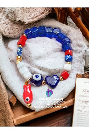 دستبند جواهر سرمه ای زنانه منجق bizizmoda - کد 741998537