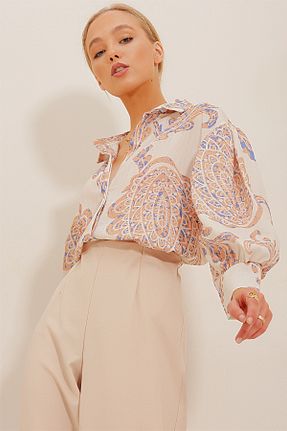 پیراهن بژ زنانه رگولار Trend Alaçatı Stili - کد 742076633