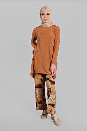 ست بالاتنه و پائین تنه حجاب نارنجی زنانه رگولار TRENDTESETTÜR - کد 86585792