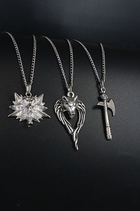 گردنبند جواهر مردانه روکش نقره Dukkanka - کد 237280978
