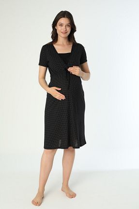 ست لباس راحتی بارداری مشکی زنانه مخلوط ویسکون Miss Dünya Lissa - کد 741766621