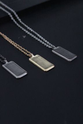 گردنبند جواهر مشکی مردانه روکش نقره Dukkanka - کد 141655546