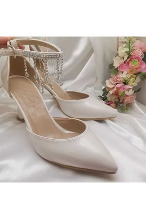 کفش مجلسی سفید زنانه چرم مصنوعی پاشنه متوسط ( 5 - 9 cm ) پاشنه ضخیم کد 741239266