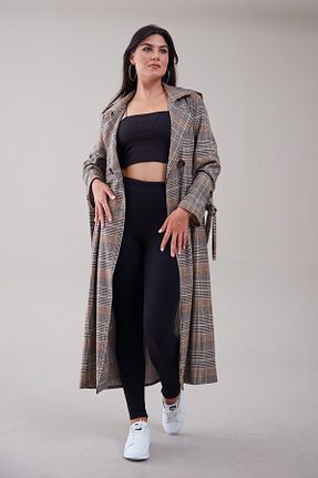 ترنچکت طوسی زنانه پنبه پلی استر Heggo - کد 344371779