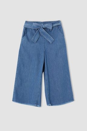 شلوار جین آبی بچه گانه پاچه لوله ای پنبه (نخی) کاپری کد 95311702