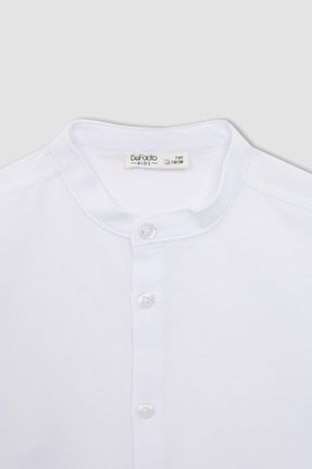 پیراهن سفید بچه گانه رگولار یقه پیراهنی پنبه - پلی استر کد 205277088