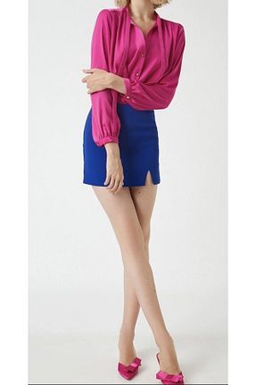 دامن آبی زنانه نایلون ModaDa - کد 743106580