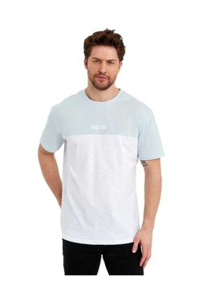 تی شرت آبی مردانه رگولار یقه گرد جوان کد 743098028