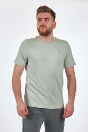 تی شرت فیروزه ای مردانه رگولار یقه گرد کد 743176878