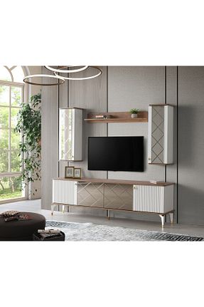 میز و پایه تلویزیون سفید MDF Safir Dekor - کد 743203008