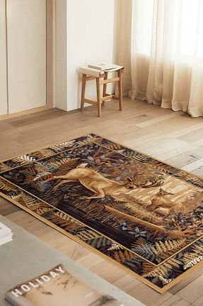 فرش قهوه ای زیره ضد لغزش Vagonik - کد 743295654